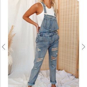 12th tribe denim overalls NWT